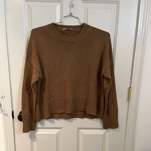 Everlane cotton sweater in a muted olive green